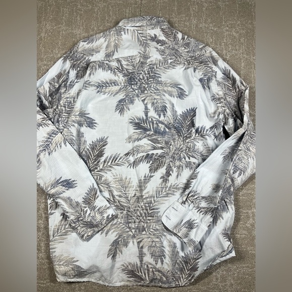 Tommy Bahama Hawaiian Button Down Palm Tree Cotton Tencel Blend Button Down XL - Picture 2 of 5